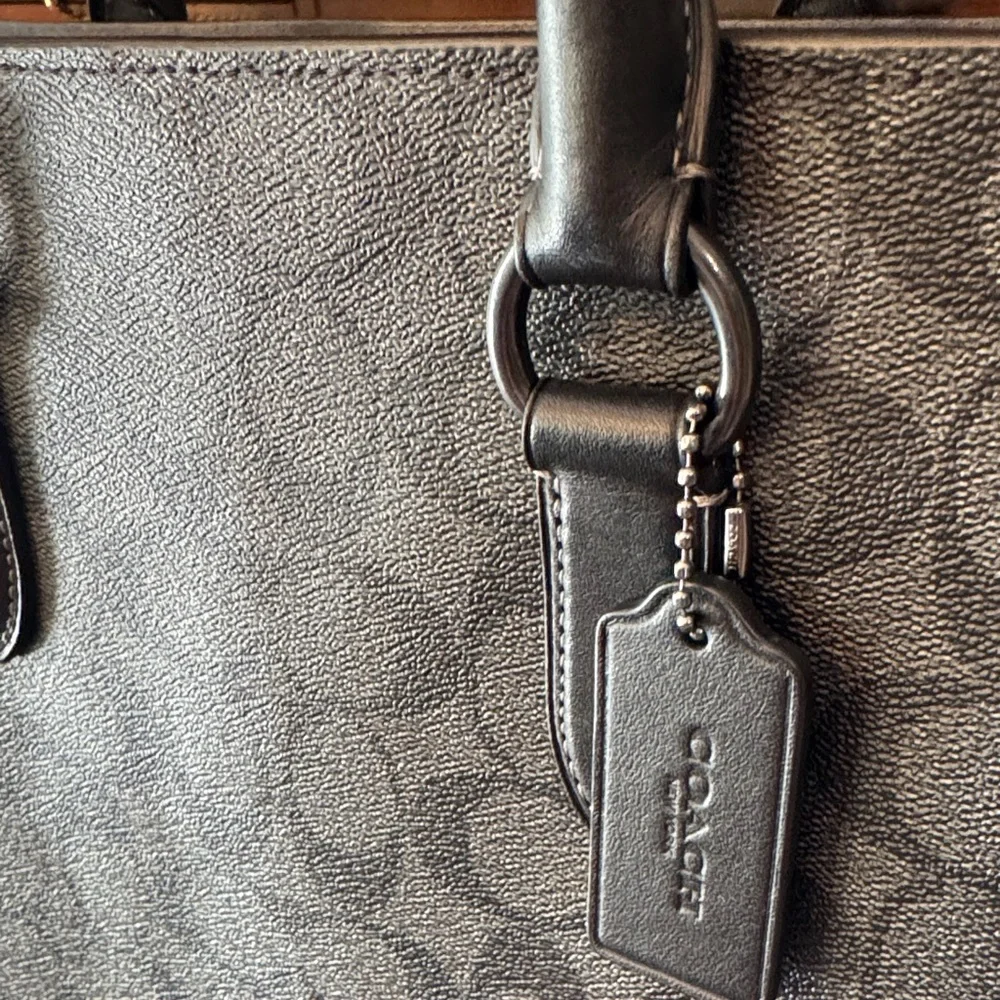 Coach Black/Dark Gray Signature Men's Laptop bag